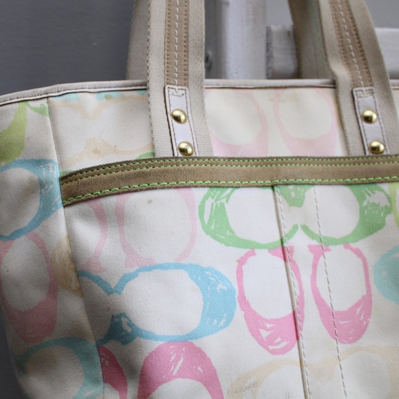 Coach Y2K Vintage NO A06K-247 Hampton Scribble Signature  Monogram Tote Bag - Picture 9 of 12